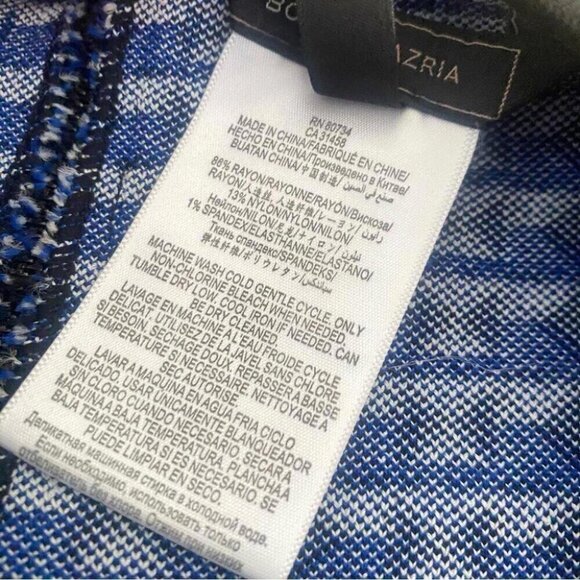 Modern Prep Peplum Top BCBG Knit Jacquard Structured Geometric Print - Picture 11 of 13